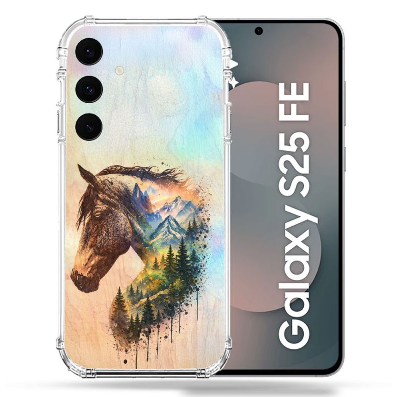 Coque Renforcée Pour Samsung Galaxy S25 FE Animal Cheval Montagne
