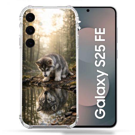 Coque Renforcée Pour Samsung Galaxy S25 FE Animal Loup Reflet