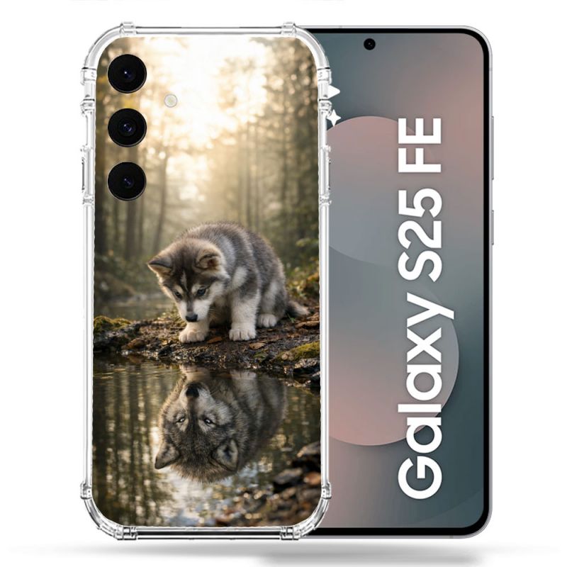 Coque Renforcée Pour Samsung Galaxy S25 FE Animal Loup Reflet