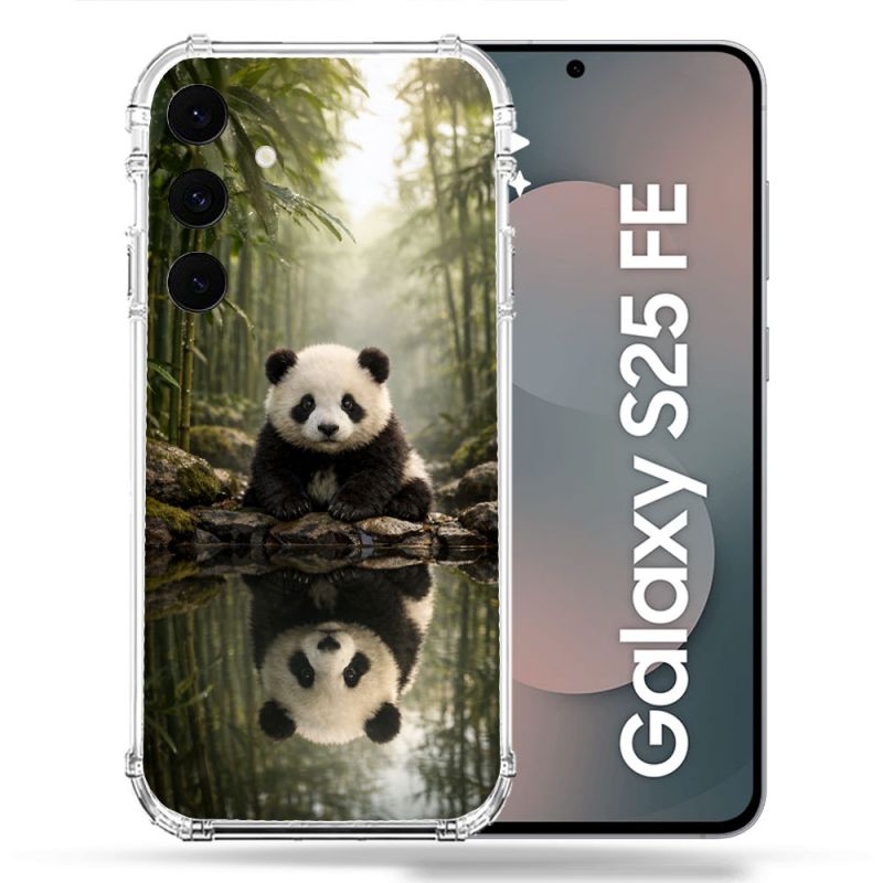 Coque Renforcée Pour Samsung Galaxy S25 FE Animal Panda Reflet
