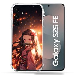 Coque Renforcée Pour Samsung Galaxy S25 FE Manga Demon Slayer Nezuko Rose