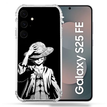 Coque Renforcée Pour Samsung Galaxy S25 FE Manga One Piece Luffy Noir