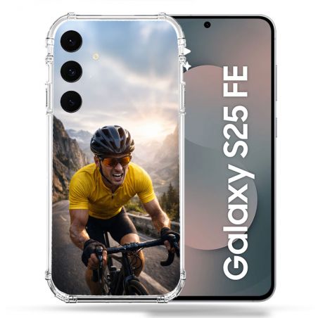 Coque Renforcée Pour Samsung Galaxy S25 FE Sport Cyclisme Maillot Jaune