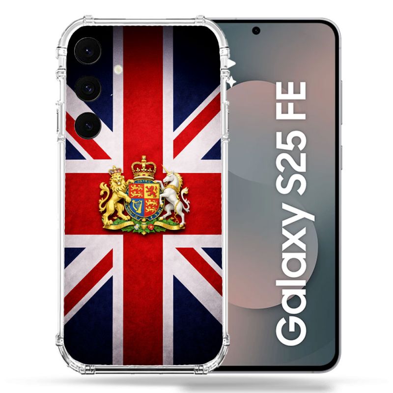Coque Renforcée Pour Samsung Galaxy S25 FE Voyage Drapeau Grande Bretagne UK