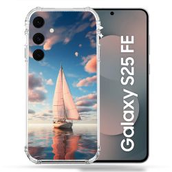 Coque Renforcée Pour Samsung Galaxy S25 FE Voyage Voilier Reflet