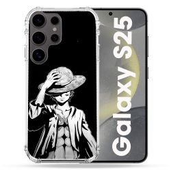 Coque Renforcée Pour Samsung Galaxy S25 Manga One Piece Luffy Noir