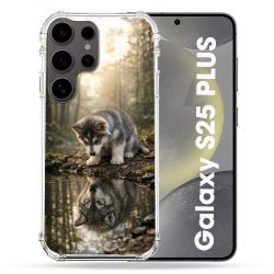 Coque Renforcée Pour Samsung Galaxy S25 PLUS Animal Loup Reflet