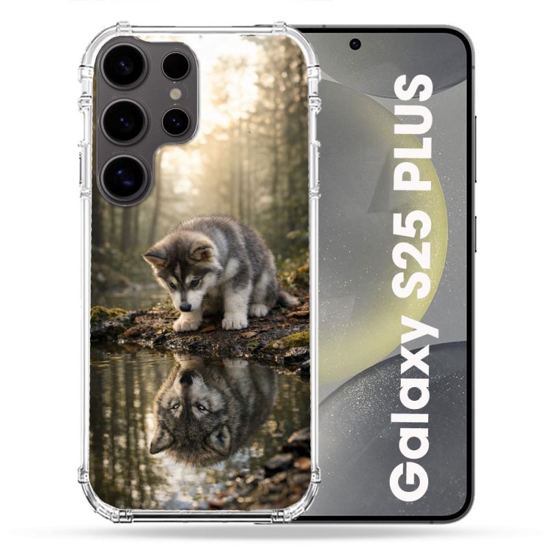 Coque Renforcée Pour Samsung Galaxy S25 PLUS Animal Loup Reflet