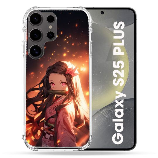 Coque Renforcée Pour Samsung Galaxy S25 PLUS Manga Demon Slayer Nezuko Rose