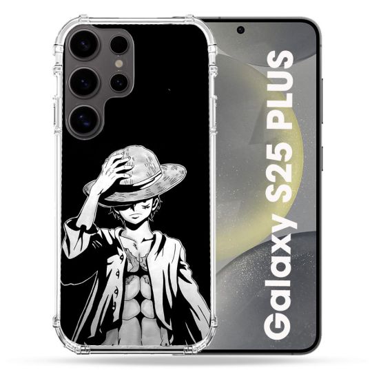 Coque Renforcée Pour Samsung Galaxy S25 PLUS Manga One Piece Luffy Noir