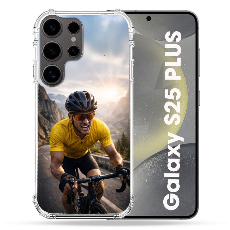 Coque Renforcée Pour Samsung Galaxy S25 PLUS Sport Cyclisme Maillot Jaune