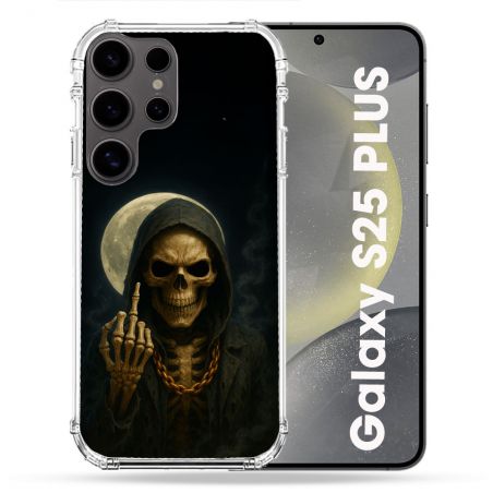Coque Renforcée Pour Samsung Galaxy S25 PLUS Tete de Mort Doigt 2026