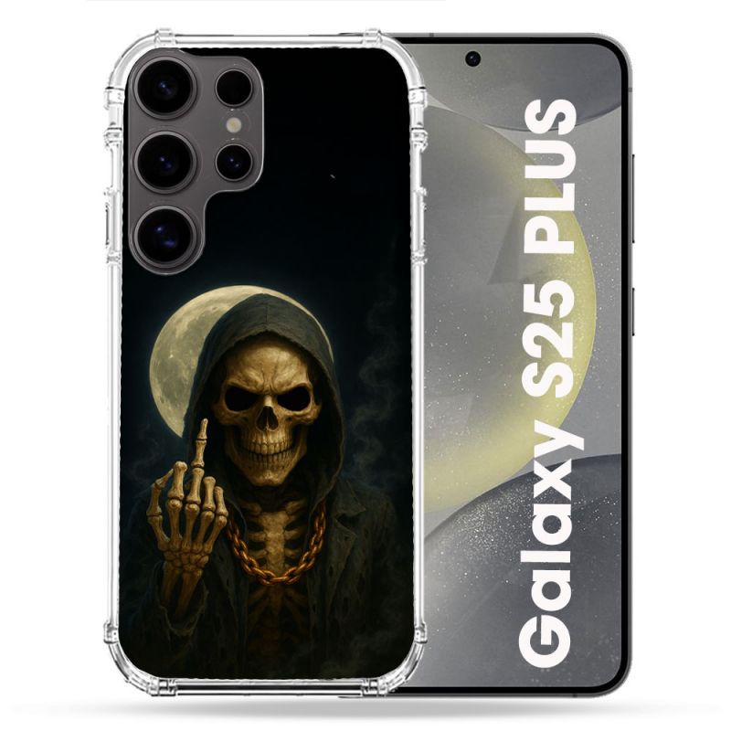 Coque Renforcée Pour Samsung Galaxy S25 PLUS Tete de Mort Doigt 2026