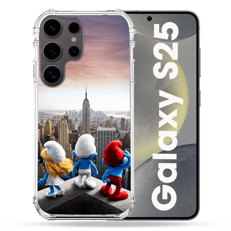 Coque Renforcée Pour Samsung Galaxy S25 Schtroumpfs New York