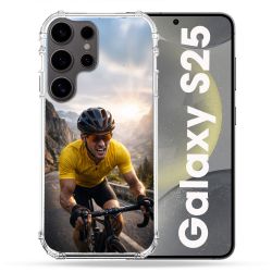 Coque Renforcée Pour Samsung Galaxy S25 Sport Cyclisme Maillot Jaune