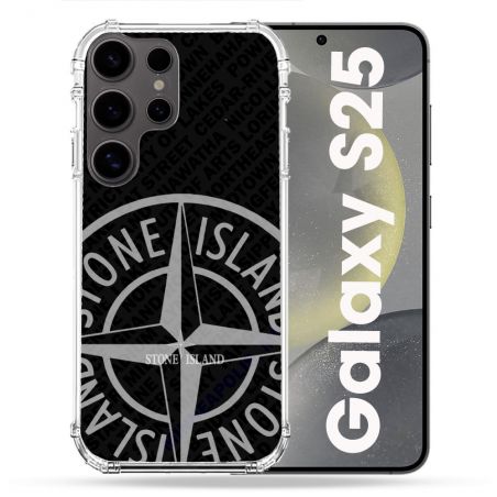 Coque Renforcée Pour Samsung Galaxy S25 Stone Island Gris