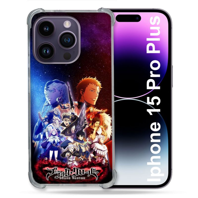 Coque Renforcée Pour Iphone 15 Pro Plus Manga Black Clover Affiche