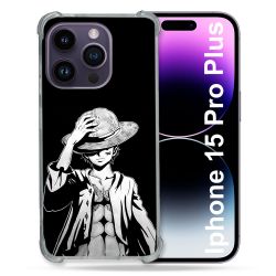Coque Renforcée Pour Iphone 15 Pro Plus Manga One Piece Luffy Noir