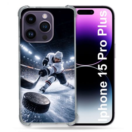 Coque Renforcée Pour Iphone 15 Pro Plus Sport Hockey sur Glace