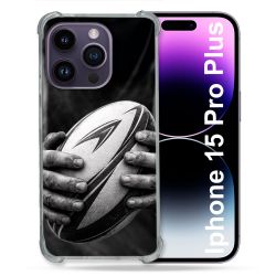 Coque Renforcée Pour Iphone 15 Pro Plus Sport Rugby Ballon Moderne