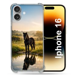 Coque Renforcée Pour Iphone 16 Animal Cheval Reflet