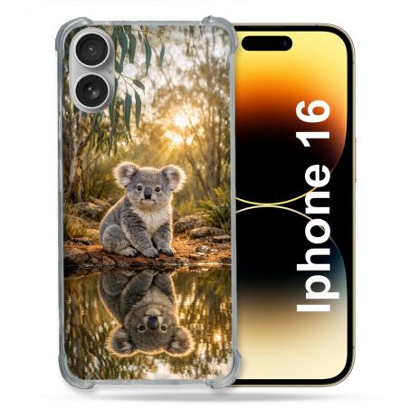 Coque Renforcée Pour Iphone 16 Animal Koala Reflet
