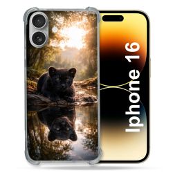 Coque Renforcée Pour Iphone 16 Animal Panthère Reflet