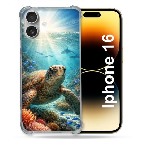 Coque Renforcée Pour Iphone 16 Animal Tortue Marine