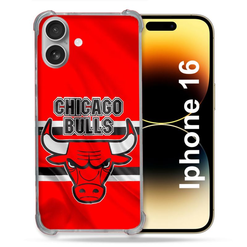 Coque Renforcée Pour Iphone 16 Basket Chicago Bulls