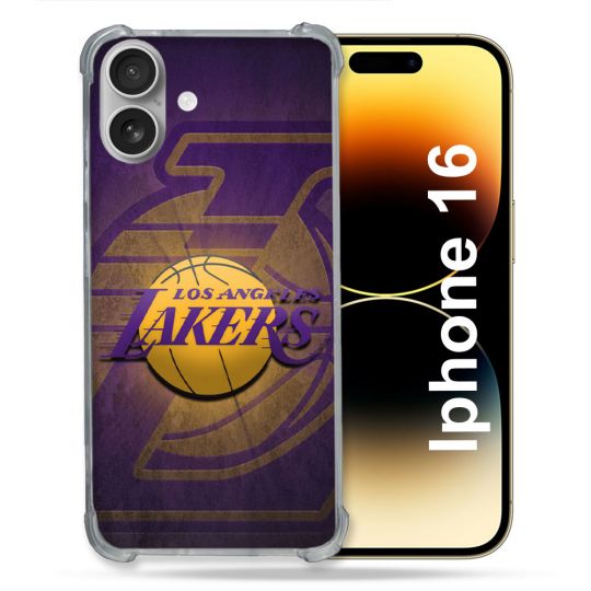 Coque Renforcée Pour Iphone 16 Basket Los Angeles Lakers