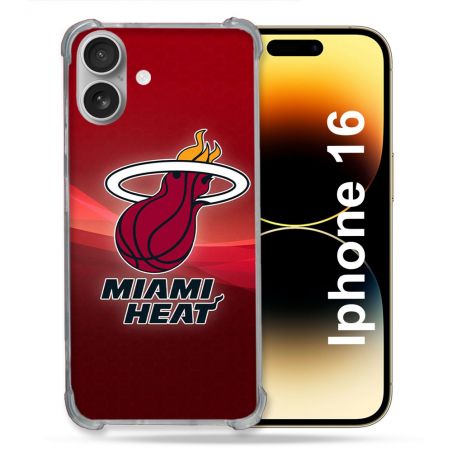 Coque Renforcée Pour Iphone 16 Basket Miami Heat