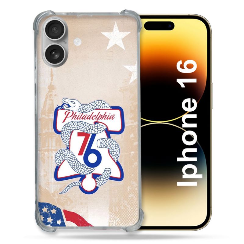 Coque Renforcée Pour Iphone 16 Basket Philadelphia 76ers
