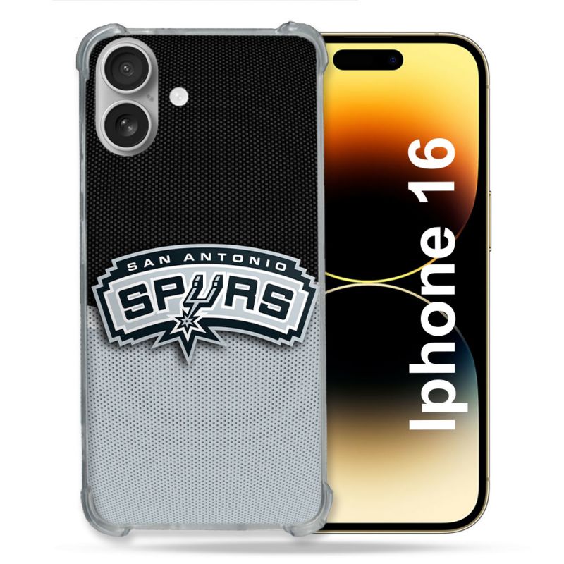 Coque Renforcée Pour Iphone 16 Basket San Antonio Spurs