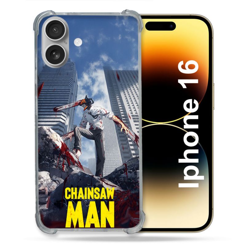 Coque Renforcée Pour Iphone 16 Manga Chainsaw Man Denji