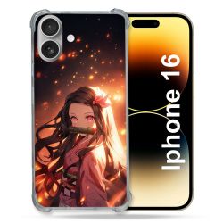 Coque Renforcée Pour Iphone 16 Manga Demon Slayer Nezuko Rose