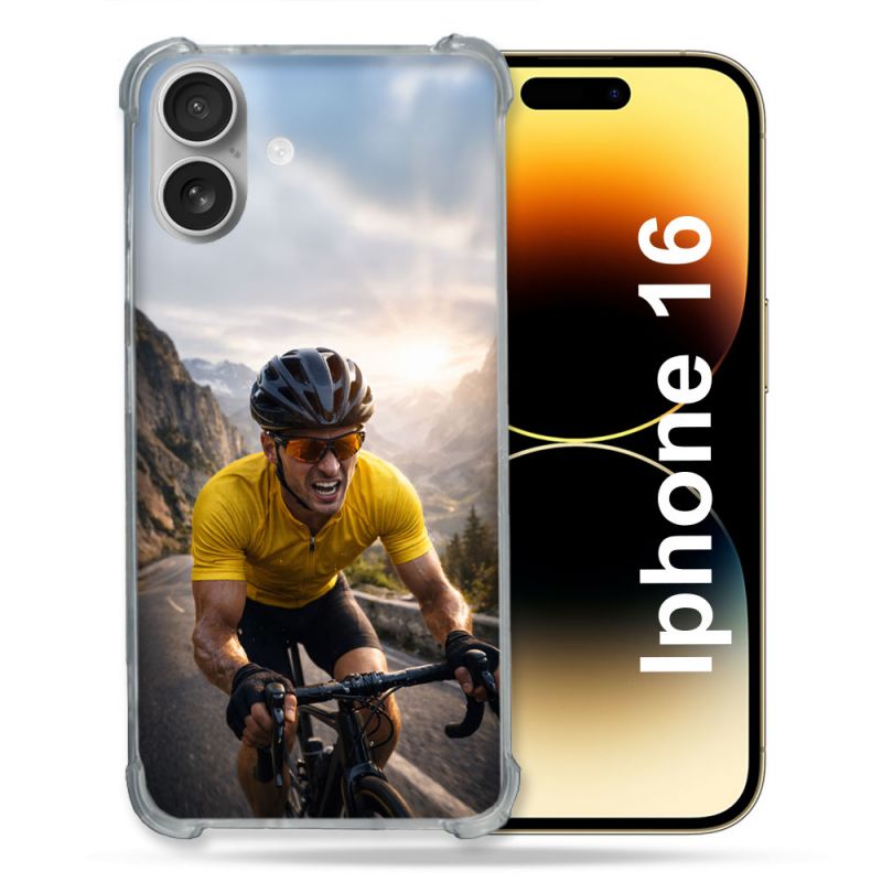 Coque Renforcée Pour Iphone 16 Sport Cyclisme Maillot Jaune
