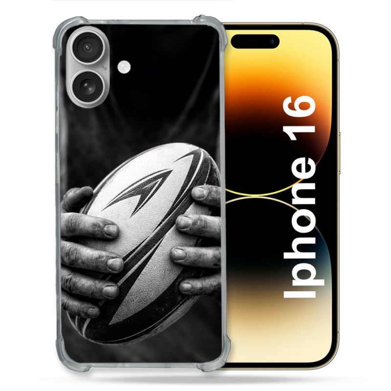 Coque Renforcée Pour Iphone 16 Sport Rugby Ballon Moderne
