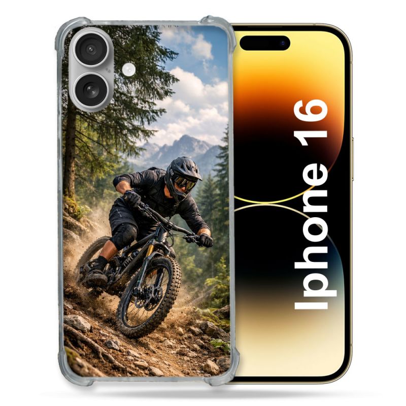 Coque Renforcée Pour Iphone 16 Sport VTT Montagne