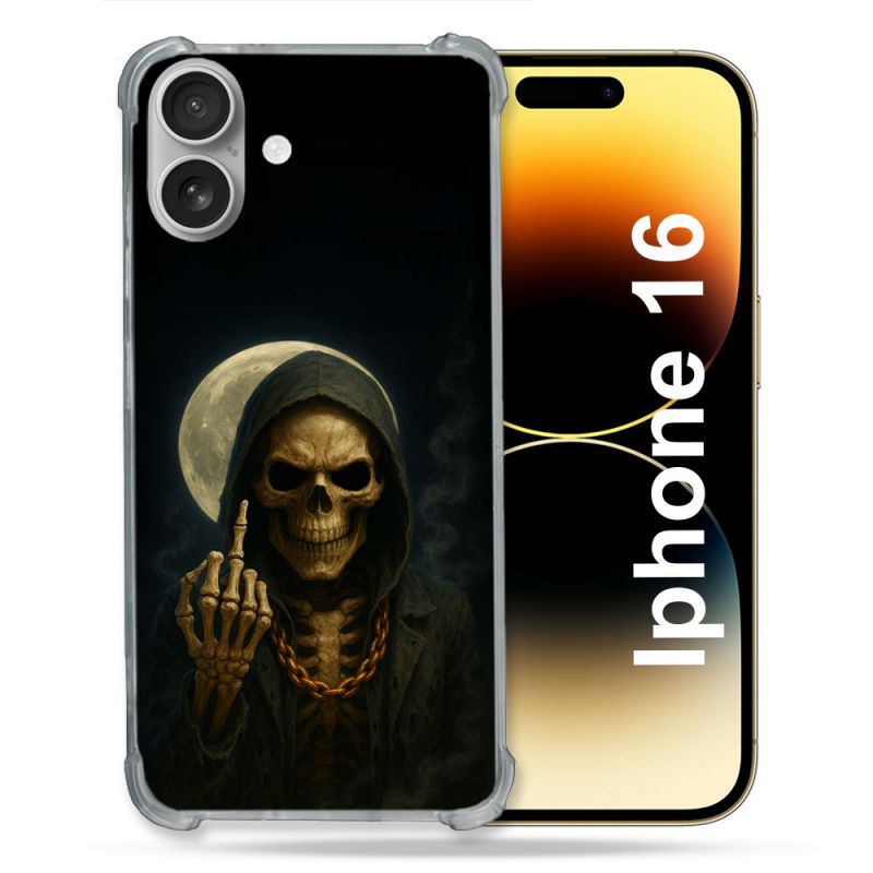 Coque Renforcée Pour Iphone 16 Tete de Mort Doigt 2026