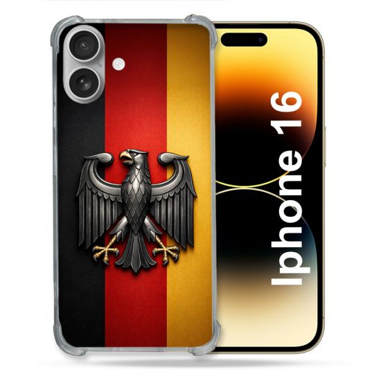 Coque Renforcée Pour Iphone 16 Voyage Drapeau Allemagne