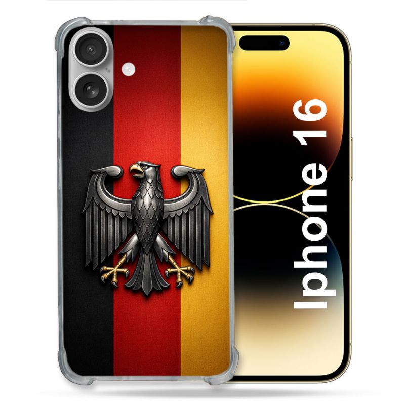 Coque Renforcée Pour Iphone 16 Voyage Drapeau Allemagne
