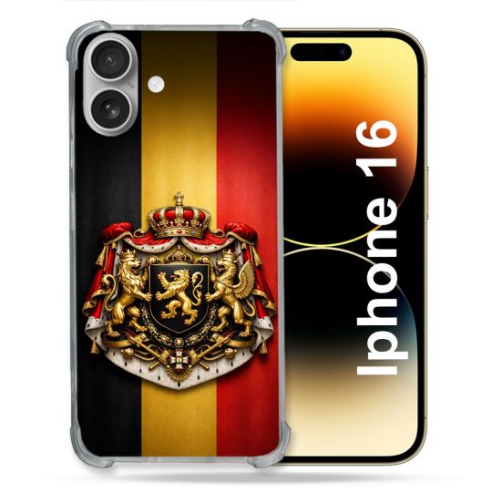 Coque Renforcée Pour Iphone 16 Voyage Drapeau Belgique