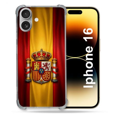 Coque Renforcée Pour Iphone 16 Voyage Drapeau Espagne