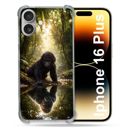 Coque Renforcée Pour Iphone 16 Plus Animal Gorille Reflet