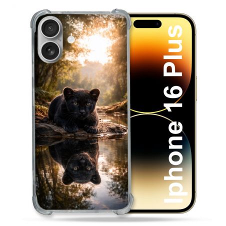 Coque Renforcée Pour Iphone 16 Plus Animal Panthère Reflet