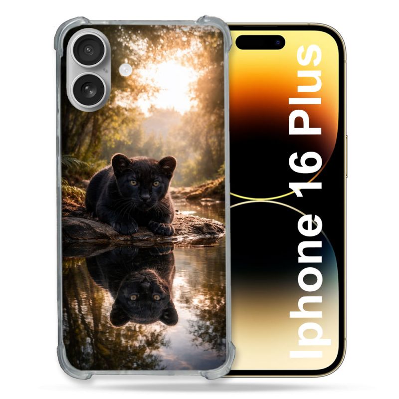 Coque Renforcée Pour Iphone 16 Plus Animal Panthère Reflet