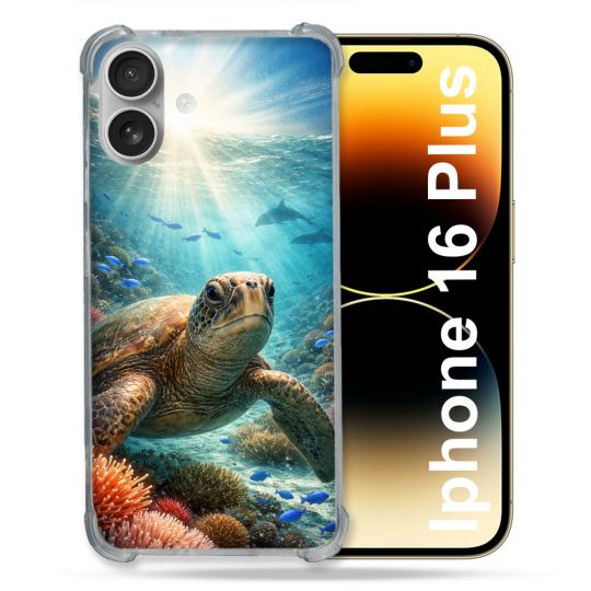 Coque Renforcée Pour Iphone 16 Plus Animal Tortue Marine