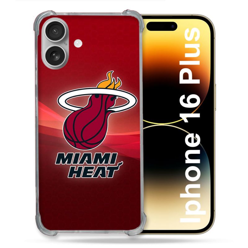 Coque Renforcée Pour Iphone 16 Plus Basket Miami Heat