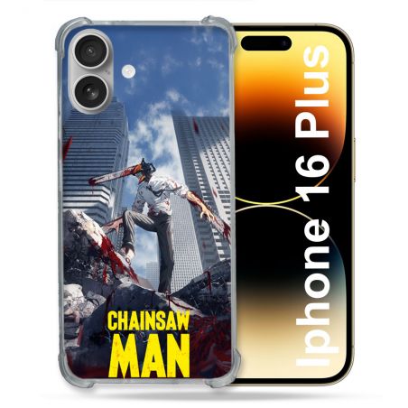 Coque Renforcée Pour Iphone 16 Plus Manga Chainsaw Man Denji