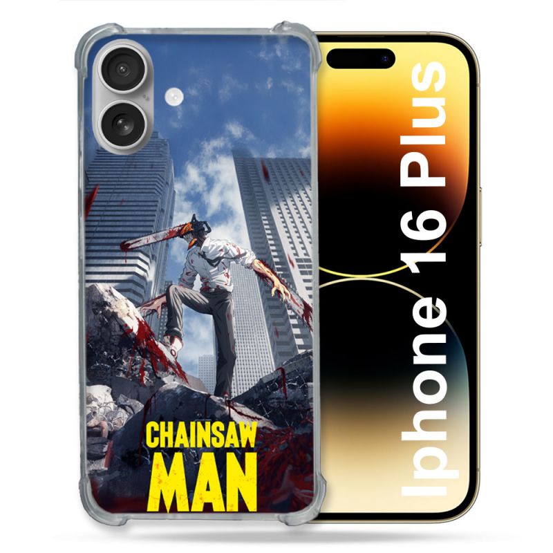 Coque Renforcée Pour Iphone 16 Plus Manga Chainsaw Man Denji